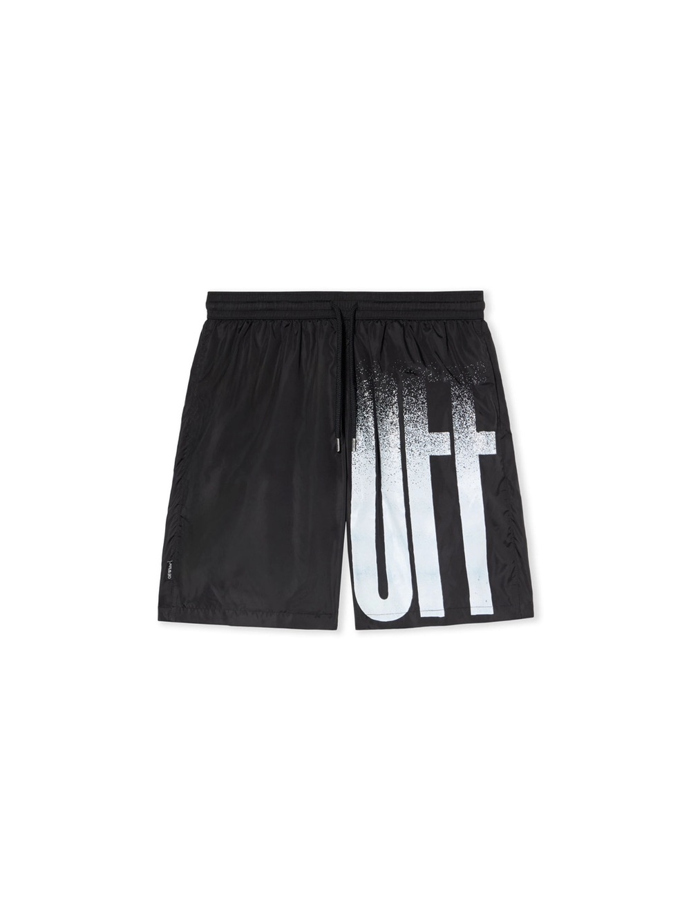 Off-White Black Swim Board Shorts with White Gradient Logo